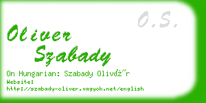 oliver szabady business card